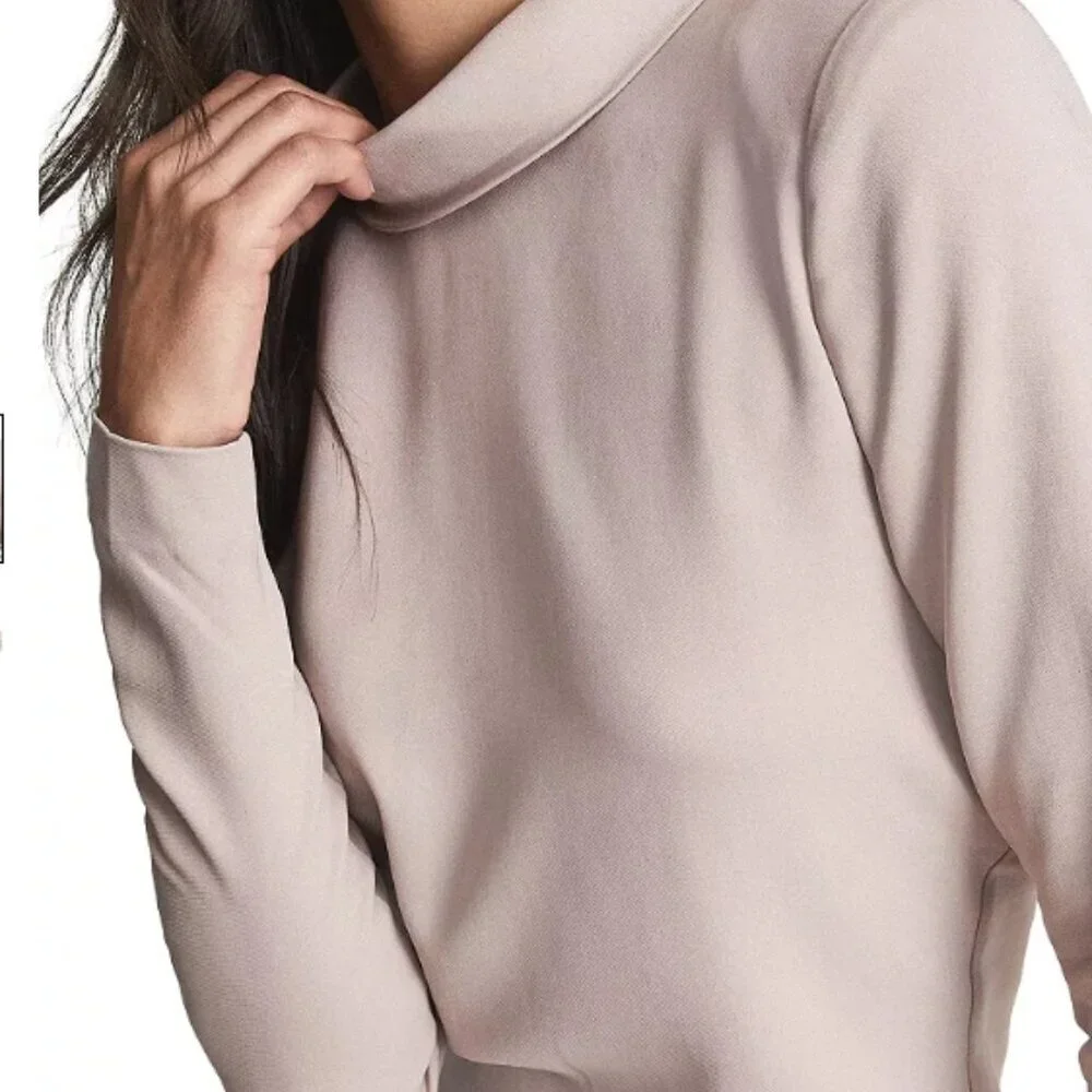 REISS Martha Cutout Back Midi Dress Nude
